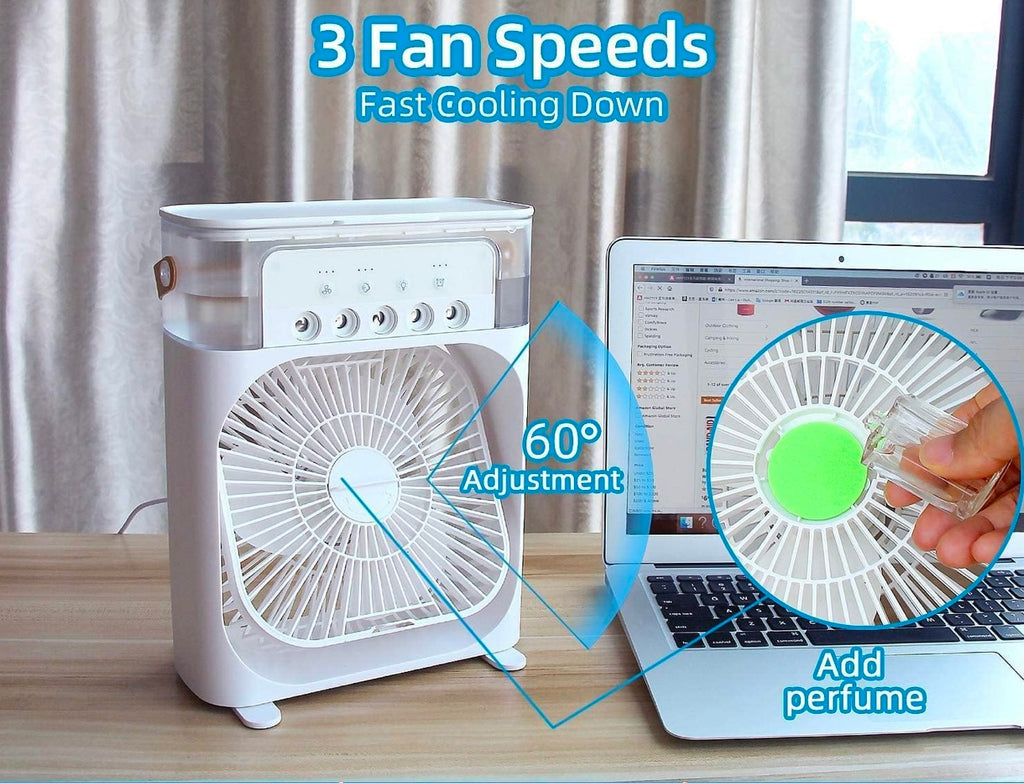 Lexiv Mist Fan With 5 Hole Spray, Efficient Cooling, Ultra-Quiet & Portable
