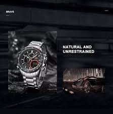 NAVIFORCE NF9182 SB Mens Luxury Analog Digital Stainless Steel Watch