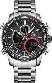NAVIFORCE NF9182 SB Mens Luxury Analog Digital Stainless Steel Watch