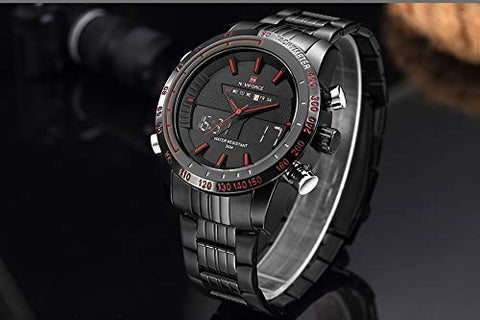 Naviforce NF9024-BBR Analog-Digital Black Dial Men's Watch