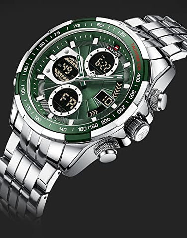 NAVIFORCE NF9197S-SSGN Men's Sport Watches Digital Analog Quartz