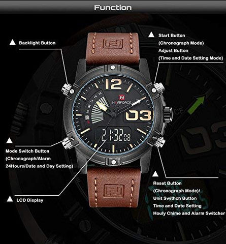 Naviforce NF9095-BYBN Analogue Digital Wrist Men's Watch