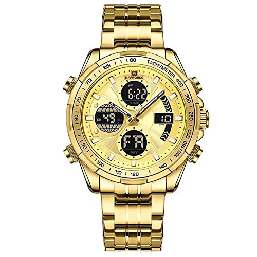 NAVIFORCE 9197S-GG Men's Sport Watches Digital Analog Quartz
