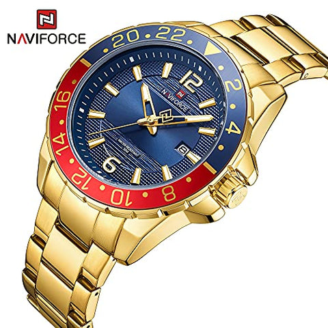 NAVIFORCE 9192 Golden Japan Movement Auto Date Display