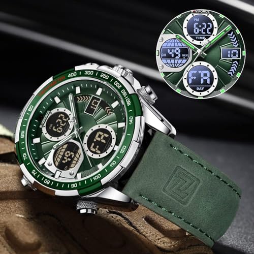 Naviforce NF9197-SGNGN Men's Military Digital Analog Quartz