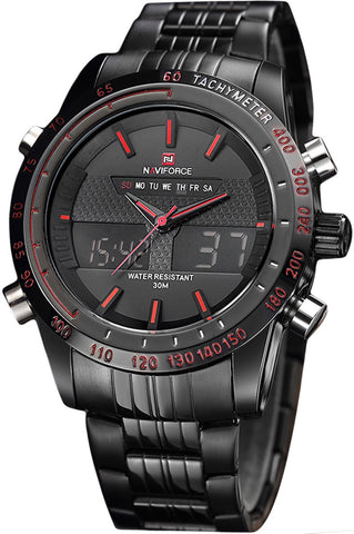 Naviforce NF9024-BBR Analog-Digital Black Dial Men's Watch