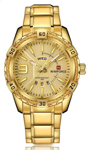 Naviforce NF9117S GG Golden Mens Luxury Analog Stainless Steel Watch